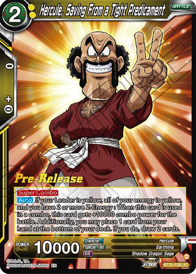 Hercule, Saving From a Tight Predicament (BT25-109) [Legend of the Dragon Balls Prerelease Promos] | Fandemonia Ltd