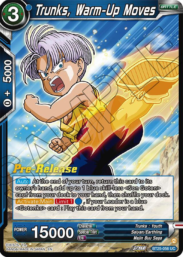 Trunks, Warm-Up Moves (BT25-056) [Legend of the Dragon Balls Prerelease Promos] | Fandemonia Ltd