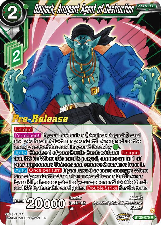 Boujack, Arrogant Agent of Destruction (BT25-075) [Legend of the Dragon Balls Prerelease Promos] | Fandemonia Ltd