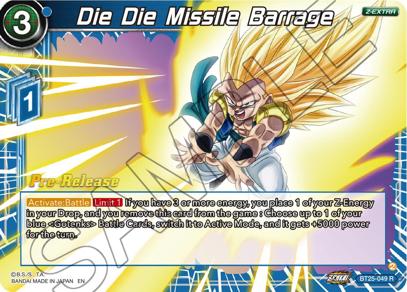 Die Die Missile Barrage (BT25-049) [Legend of the Dragon Balls Prerelease Promos] | Fandemonia Ltd