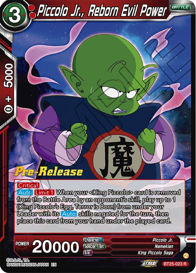 Piccolo Jr., Reborn Evil Power (BT25-023) [Legend of the Dragon Balls Prerelease Promos] | Fandemonia Ltd