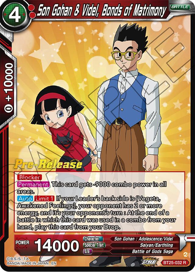 Son Gohan & Videl, Bonds of Matrimony (BT25-032) [Legend of the Dragon Balls Prerelease Promos] | Fandemonia Ltd