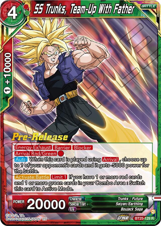 SS Trunks, Team-Up With Father (BT25-129) [Legend of the Dragon Balls Prerelease Promos] | Fandemonia Ltd