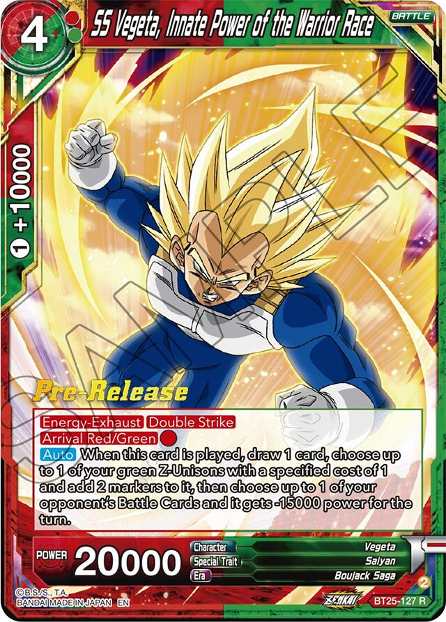 SS Vegeta, Innate Power of the Warrior Race (BT25-127) [Legend of the Dragon Balls Prerelease Promos] | Fandemonia Ltd