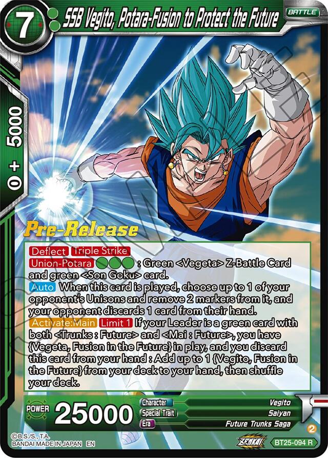 SSB Vegito, Potara-Fusion to Protect the Future (BT25-094) [Legend of the Dragon Balls Prerelease Promos] | Fandemonia Ltd