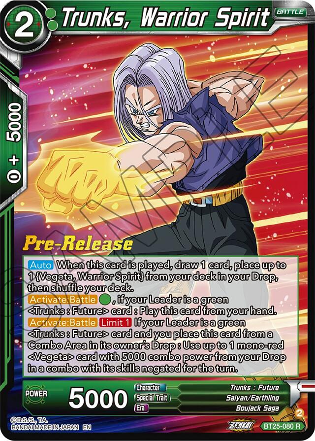 Trunks, Warrior Spirit (BT25-080) [Legend of the Dragon Balls Prerelease Promos] | Fandemonia Ltd