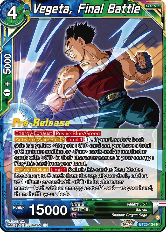 Vegeta, Final Battle (BT25-134) [Legend of the Dragon Balls Prerelease Promos] | Fandemonia Ltd