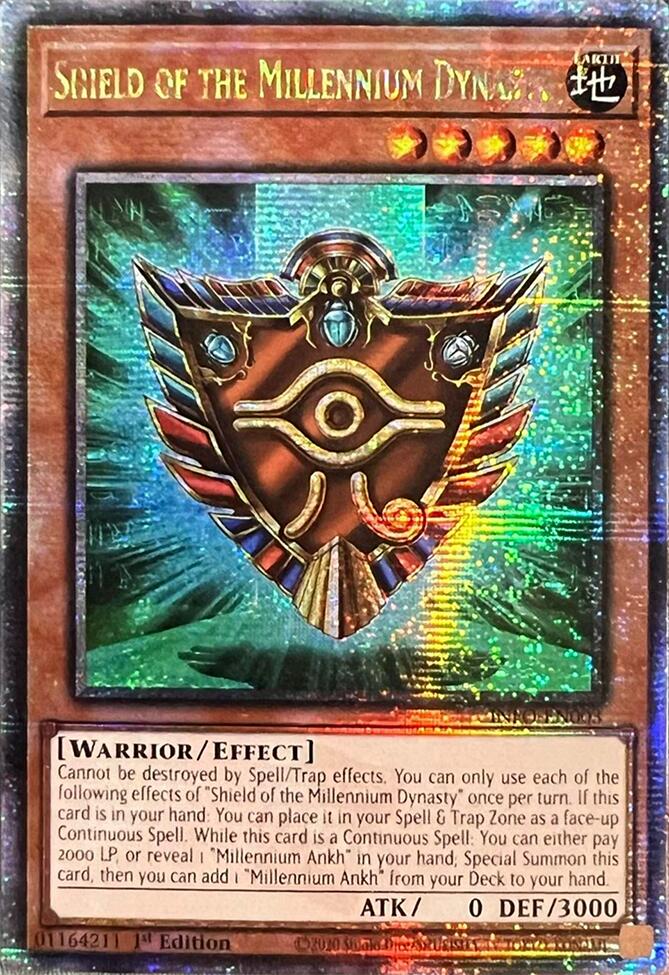 Shield of the Millennium Dynasty (Quarter Century Secret Rare) [INFO-EN003] Quarter Century Secret Rare | Fandemonia Ltd