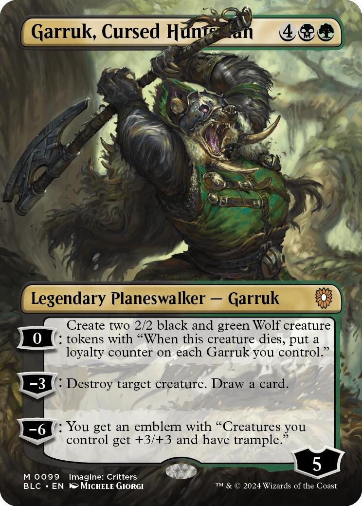 Garruk, Cursed Huntsman (Borderless) [Bloomburrow Commander] | Fandemonia Ltd