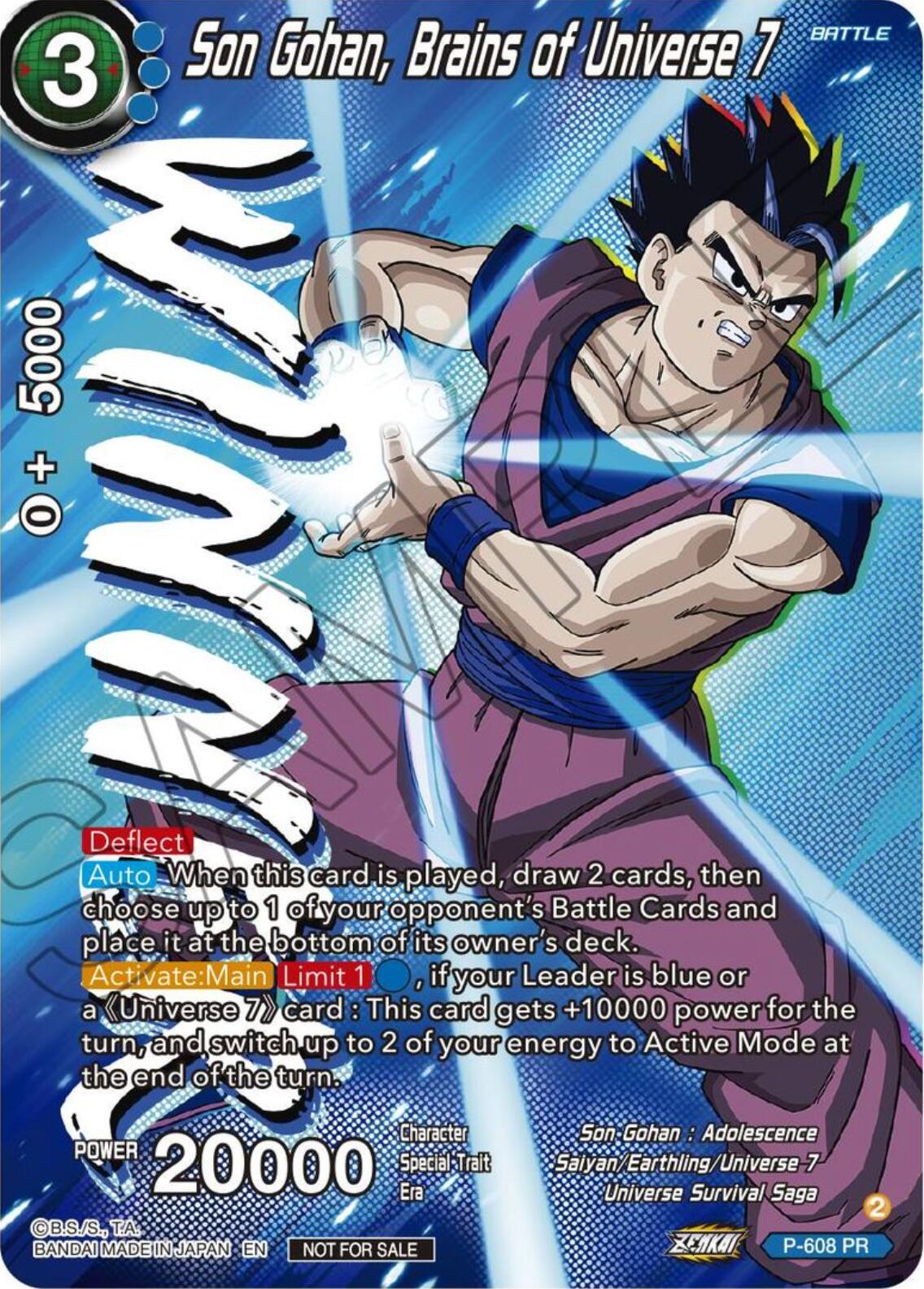 Son Gohan, Brains of Universe 7 (Tournament Pack Vol. 8) (Winner) (P-608) [Promotion Cards] | Fandemonia Ltd