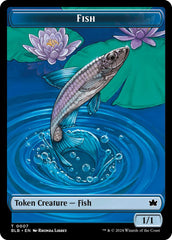 Bird (011) // Fish Double-Sided Token [Bloomburrow Commander Tokens] | Fandemonia Ltd