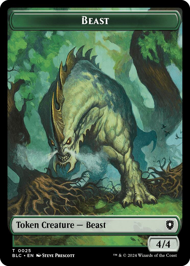 Cat // Beast (025) Double-Sided Token [Bloomburrow Commander Tokens] | Fandemonia Ltd