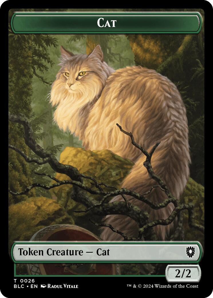 Cat // Beast (025) Double-Sided Token [Bloomburrow Commander Tokens] | Fandemonia Ltd