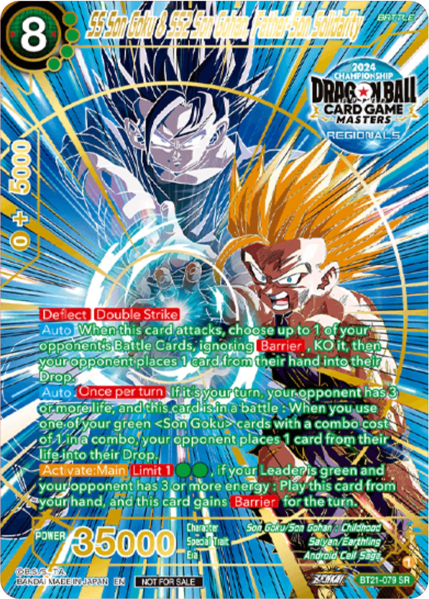 SS Son Goku & SS2 Son Gohan, Father-Son Solidarity (Championship 2024 Top 16 Alternate Art Vol.2) (BT21-079) [Tournament Promotion Cards] | Fandemonia Ltd