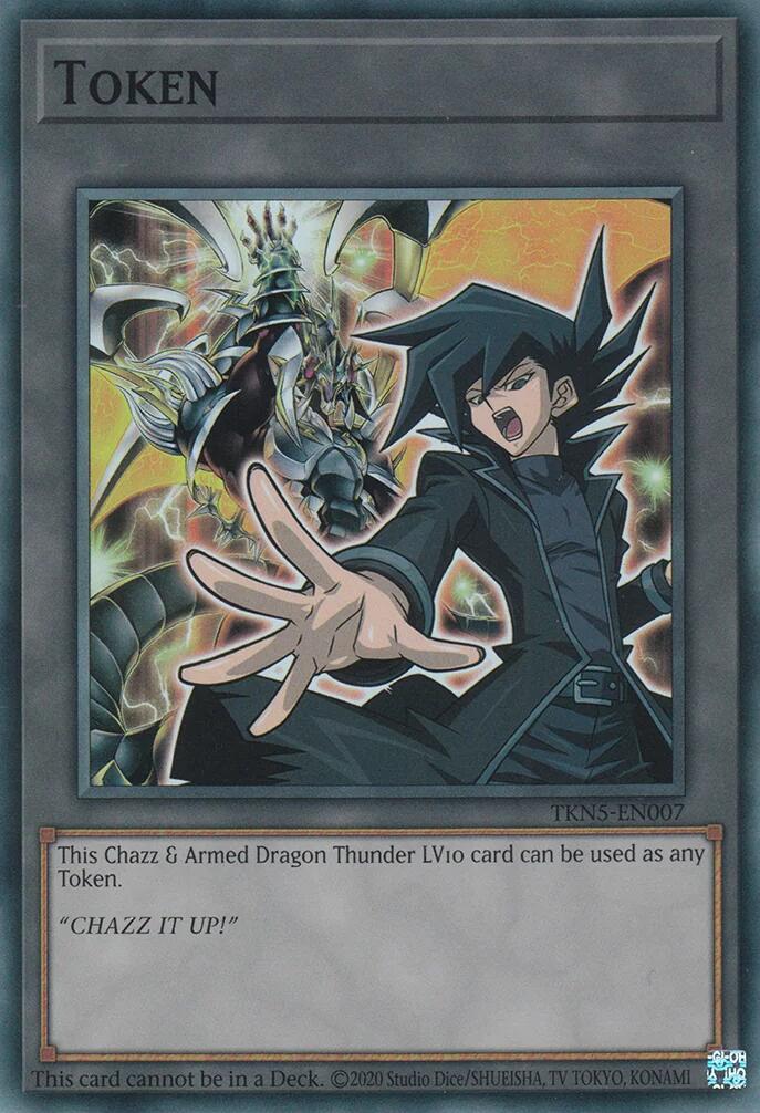 Token: Chazz & Armed Dragon Thunder LV10 [TKN5-EN007] Super Rare | Fandemonia Ltd