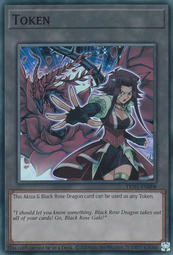 Token: Akiza & Black Rose Dragon [TKN5-EN008] Super Rare | Fandemonia Ltd