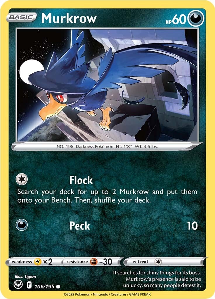 Murkrow (106/195) [Sword & Shield: Silver Tempest] | Fandemonia Ltd