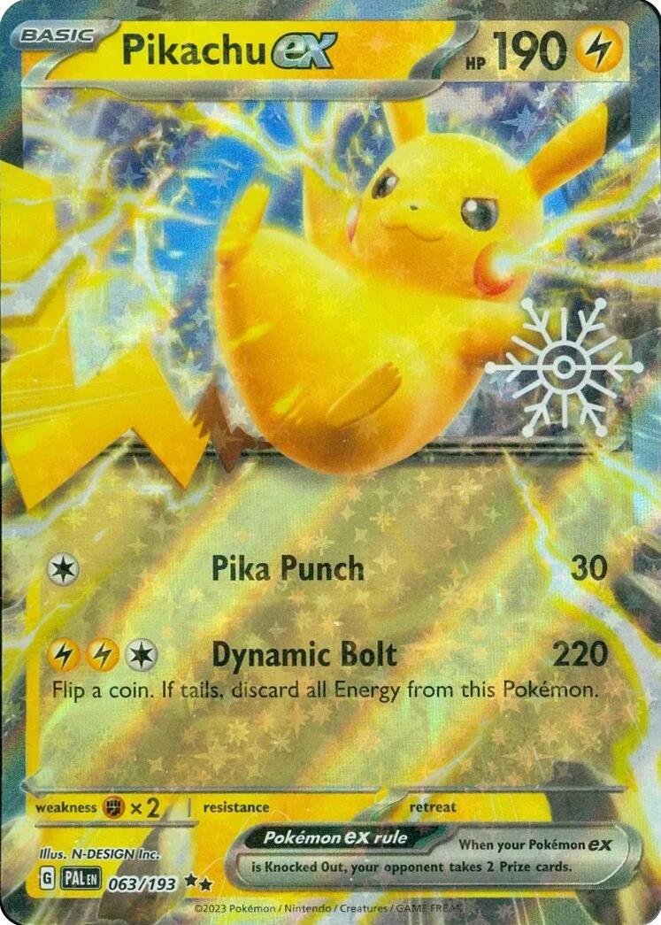 Pikachu ex (063/193) (Holiday Calendar) [Miscellaneous Cards] | Fandemonia Ltd