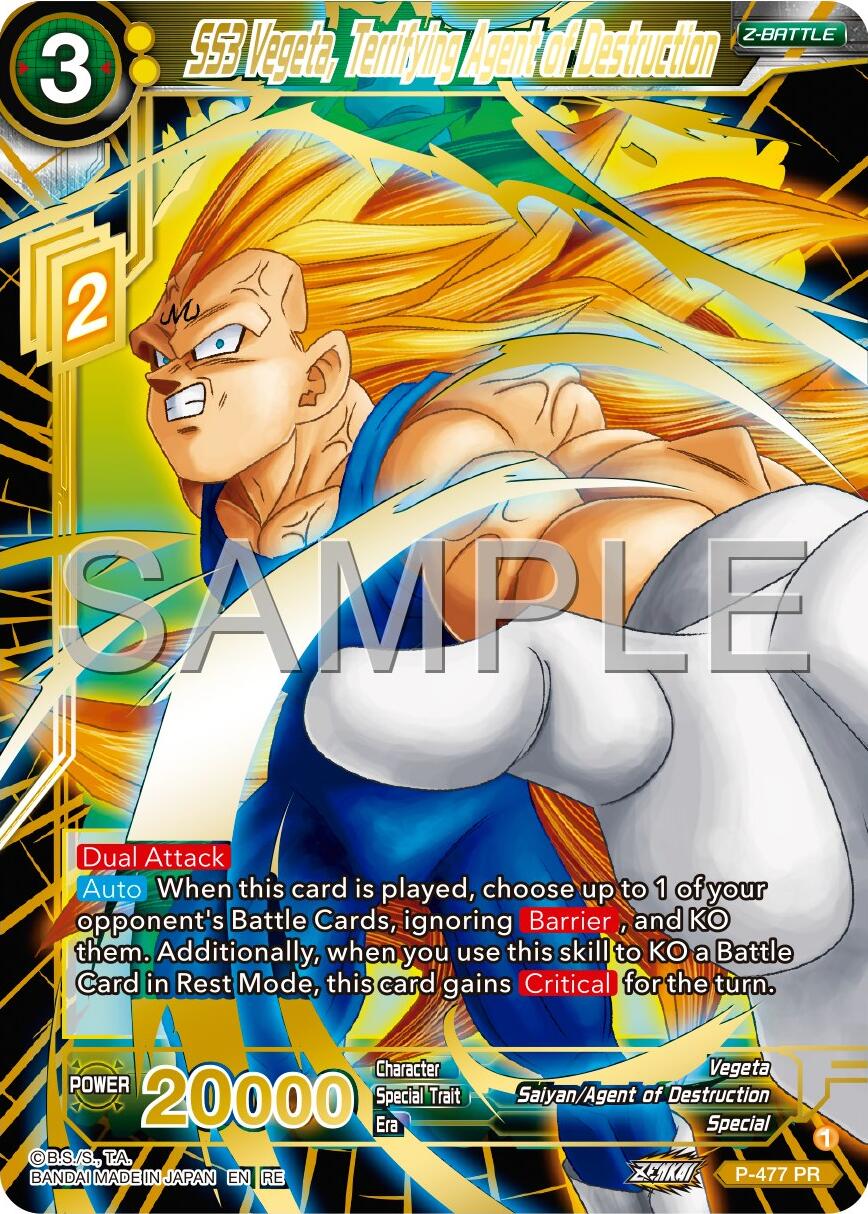 SS3 Vegeta, Terrifying Agent of Destruction (Reprint) (P-477) [Premium 7th Anniversary Box 2024] | Fandemonia Ltd