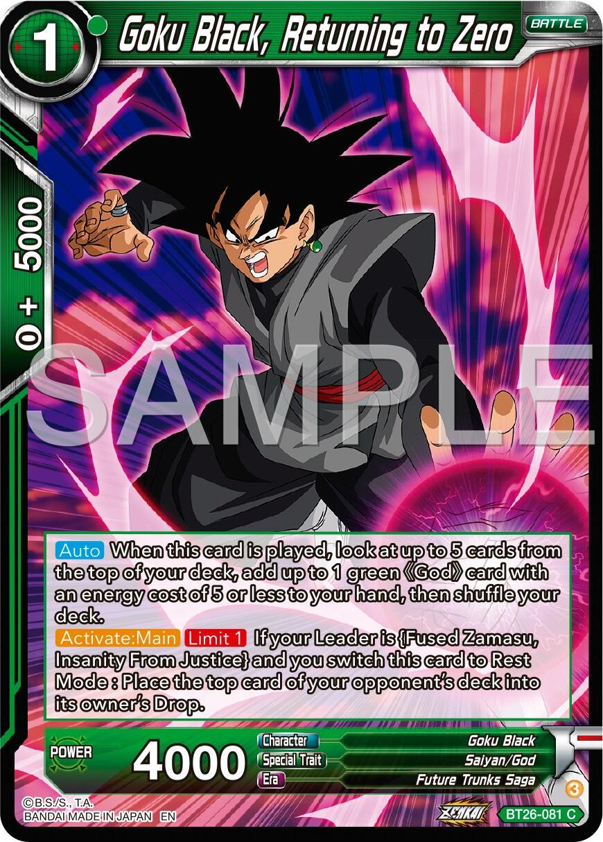 Goku Black, Returning to Zero (BT26-081) [Ultimate Advent] | Fandemonia Ltd