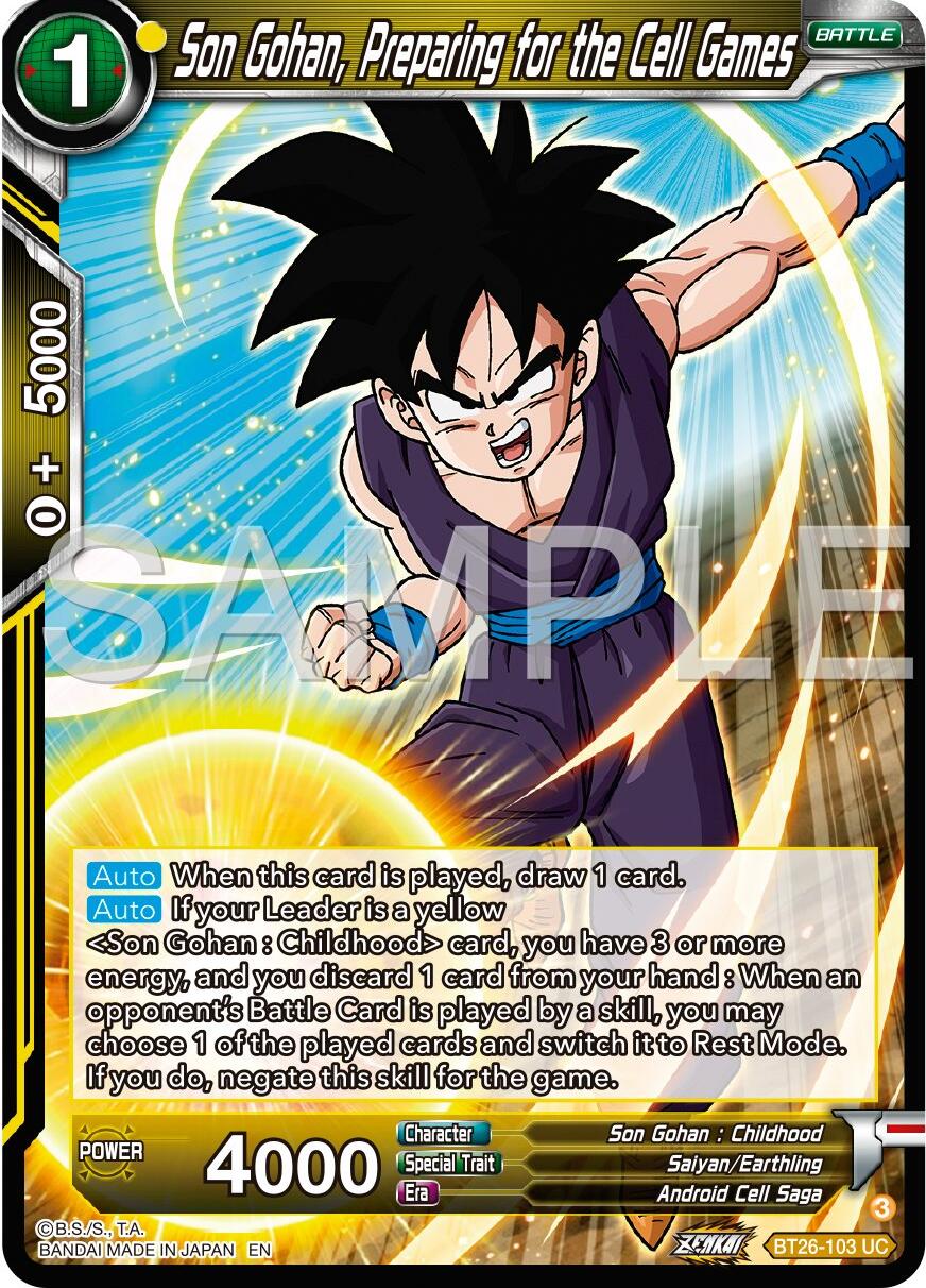 Son Gohan, Preparing for the Cell Games (BT26-103) [Ultimate Advent] | Fandemonia Ltd