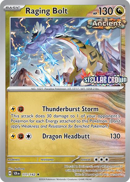 Raging Bolt (111/142) (Cosmo Holo - Best Buy Exclusive) [Miscellaneous Cards] | Fandemonia Ltd