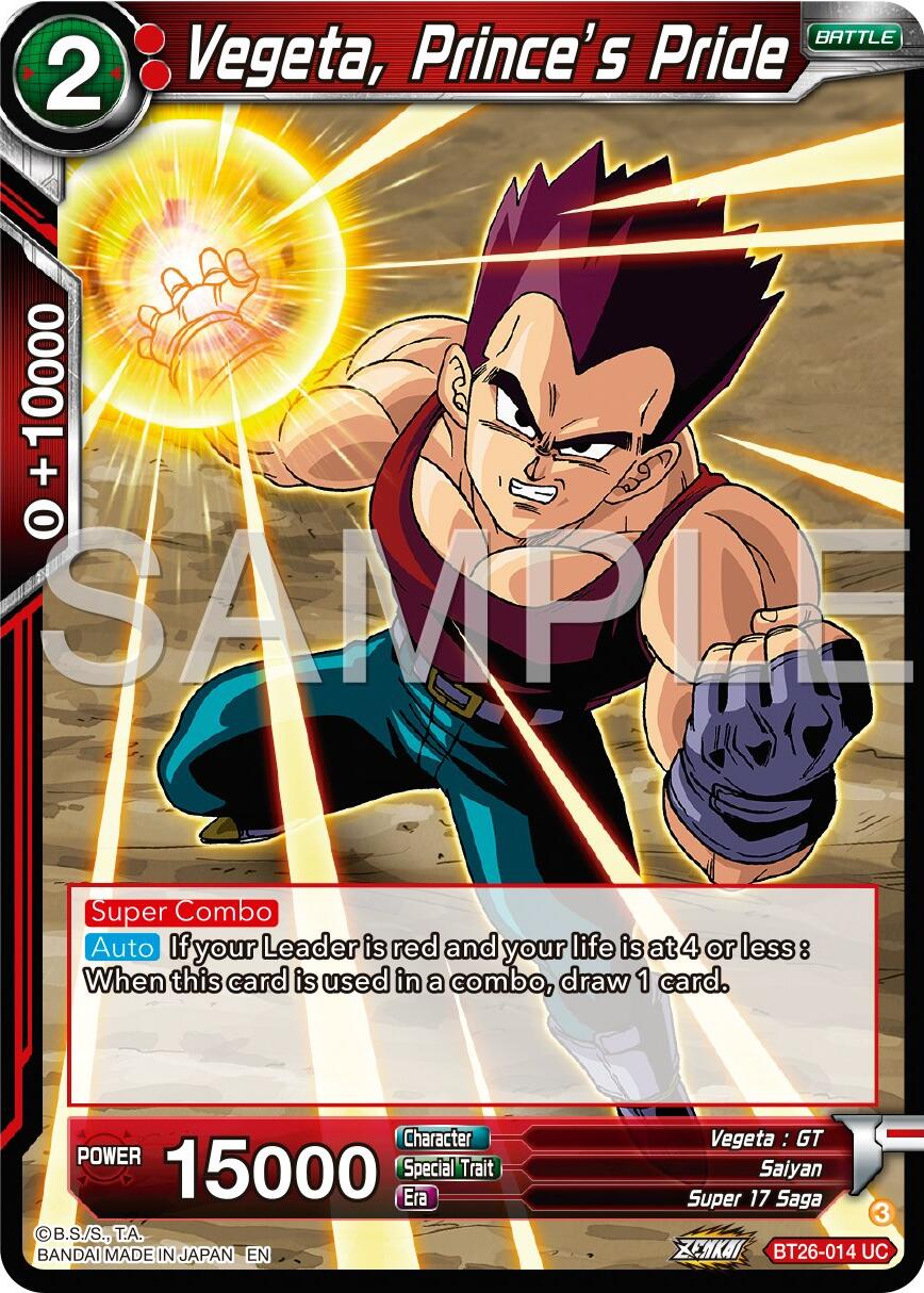 Vegeta, Prince's Pride (BT26-014) [Ultimate Advent] | Fandemonia Ltd