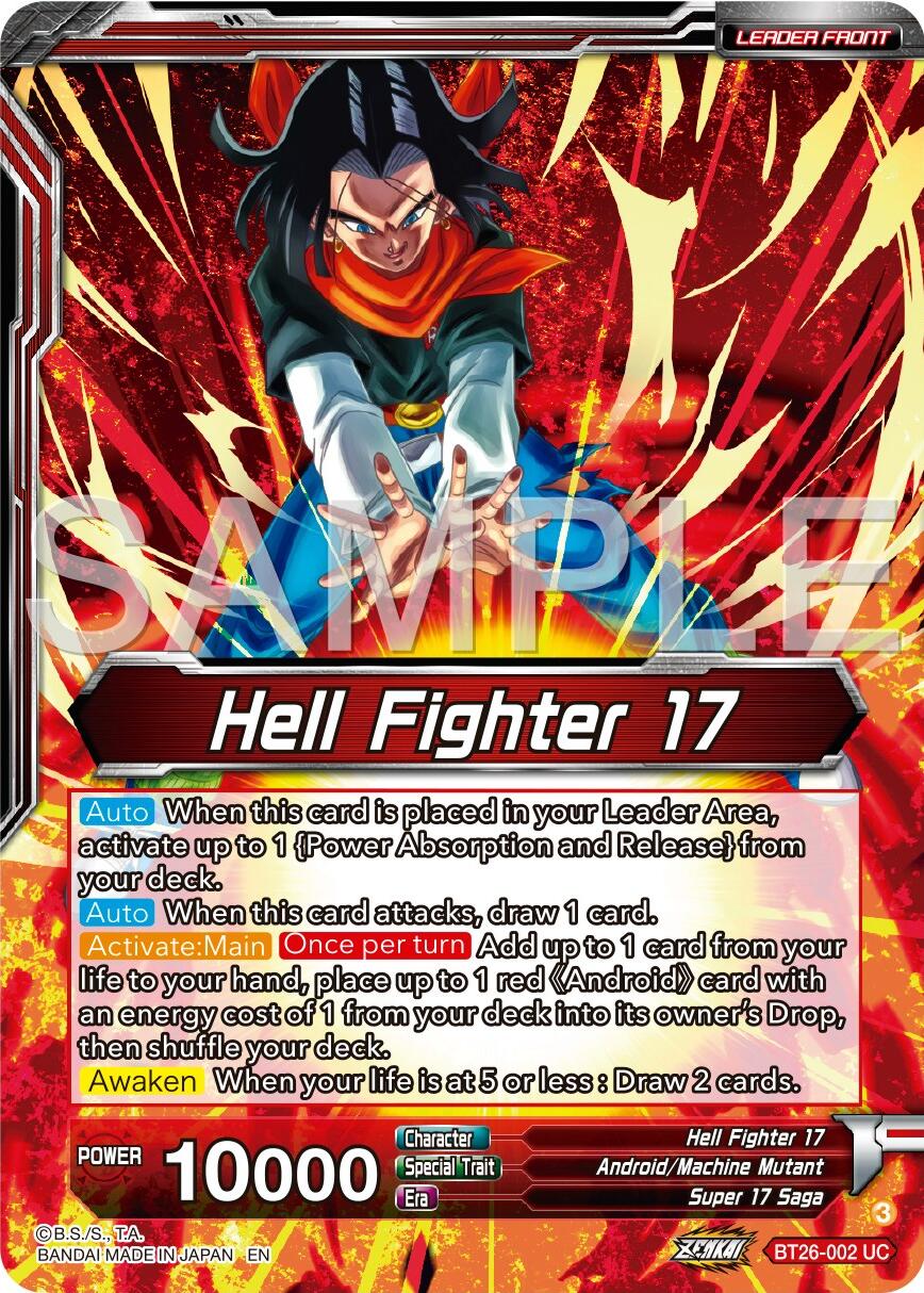 Hell Fighter 17 // Super 17, Anti-Saiyan Killing Machine (BT26-002) [Ultimate Advent] | Fandemonia Ltd