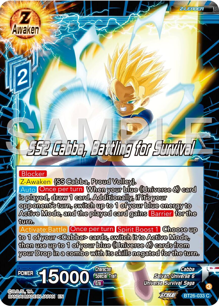 SS2 Cabba, Battling for Survival (BT26-033) [Ultimate Advent] | Fandemonia Ltd