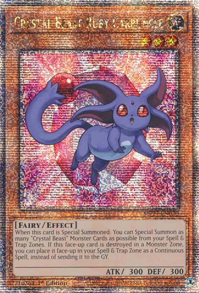 Crystal Beast Ruby Carbuncle [MP24-EN020] Quarter Century Secret Rare | Fandemonia Ltd