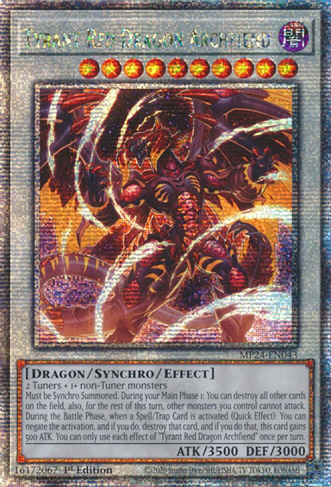 Tyrant Red Dragon Archfiend [MP24-EN043] Quarter Century Secret Rare | Fandemonia Ltd