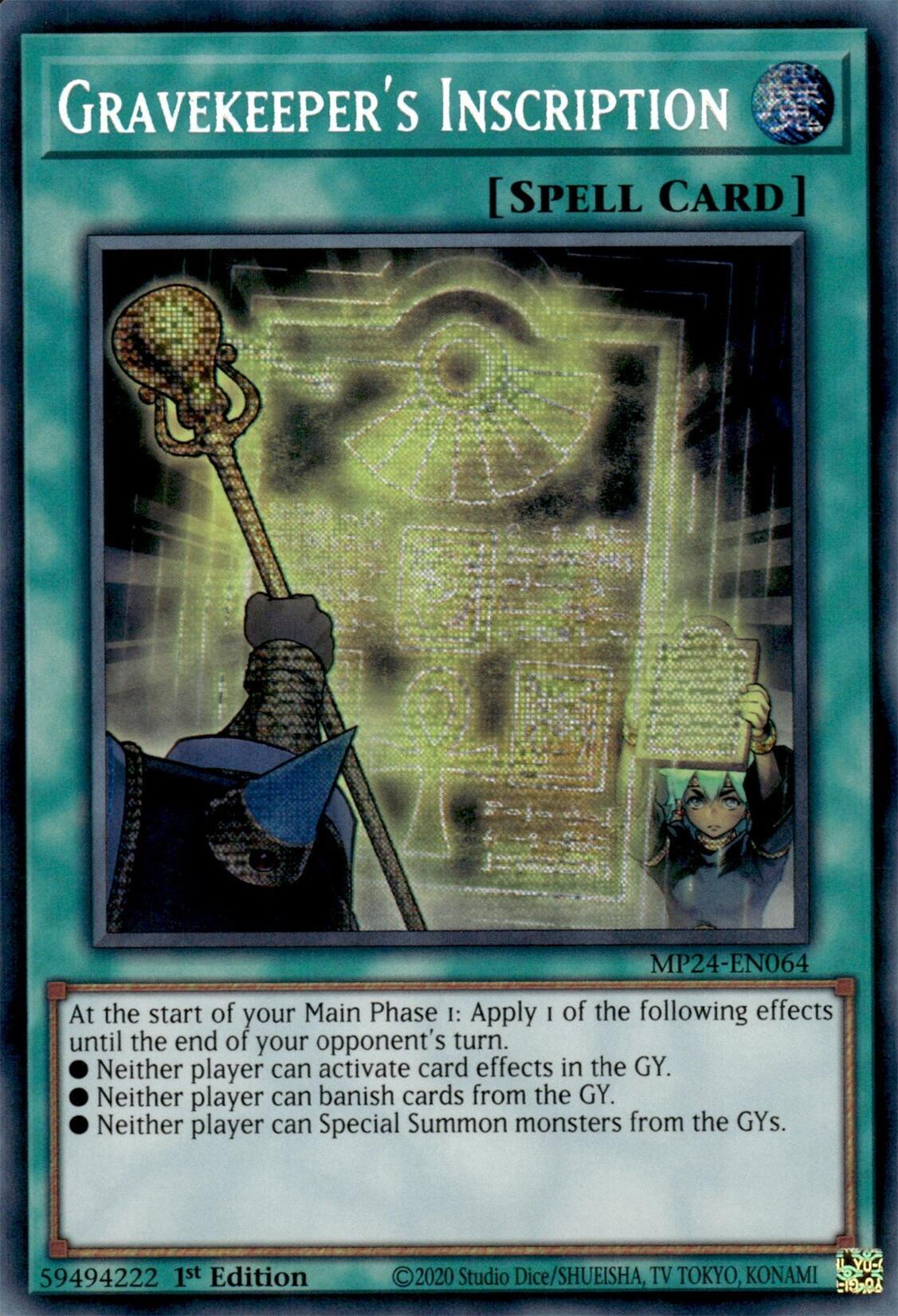 Gravekeeper's Inscription [MP24-EN064] Prismatic Secret Rare | Fandemonia Ltd