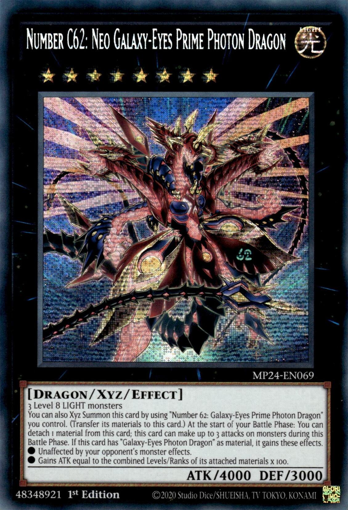 Number C62: Neo Galaxy-Eyes Prime Photon Dragon [MP24-EN069] Prismatic Secret Rare | Fandemonia Ltd