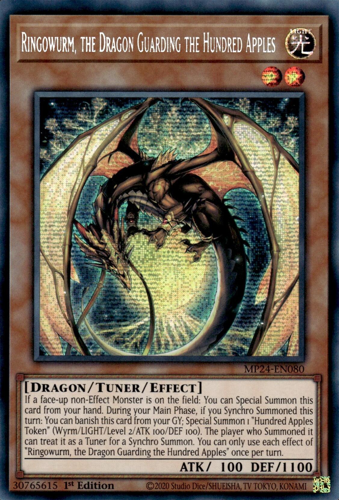 Ringowurm, the Dragon Guarding the Hundred Apples [MP24-EN080] Prismatic Secret Rare | Fandemonia Ltd