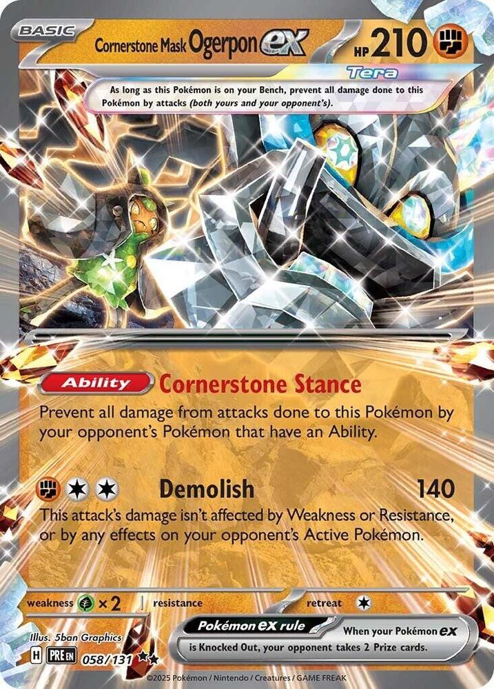 Cornerstone Mask Ogerpon ex (058/131) [Scarlet & Violet: Prismatic Evolutions] | Fandemonia Ltd