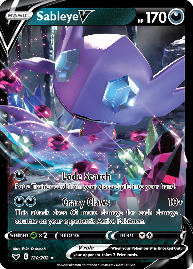 Sableye V (120/202) [Sword & Shield: Base Set] | Fandemonia Ltd