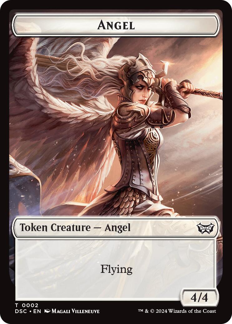 Angel // Glimmer Double-Sided Token [Duskmourn: House of Horror Commander Tokens] | Fandemonia Ltd