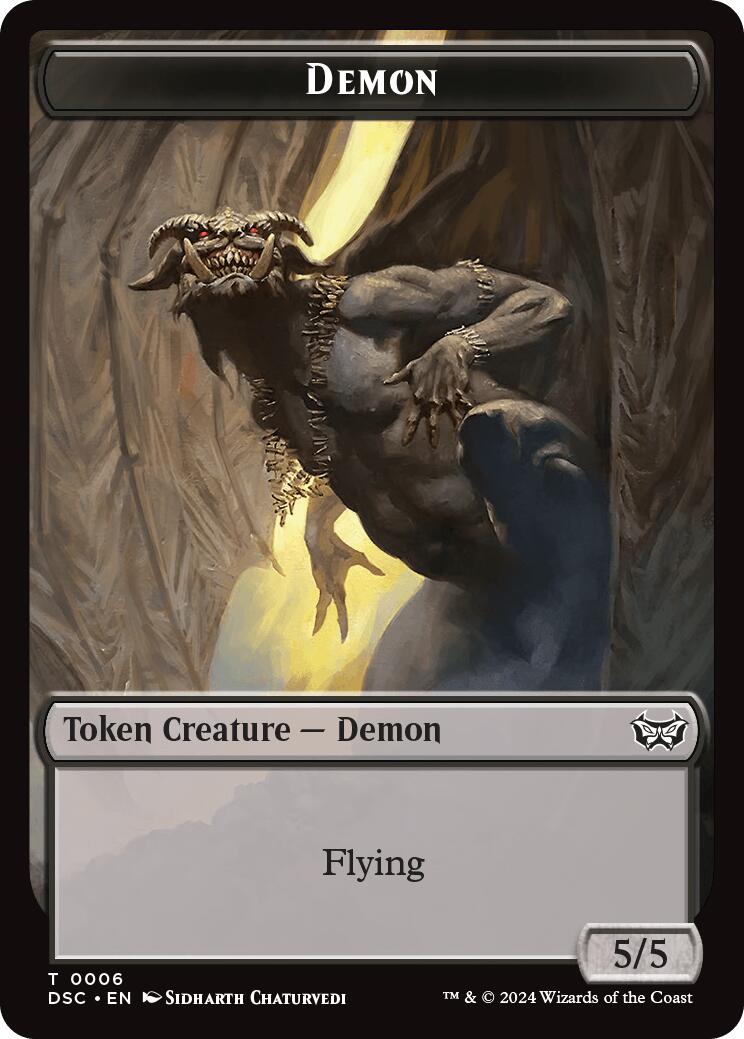 Demon // Bird Double-Sided Token [Duskmourn: House of Horror Commander Tokens] | Fandemonia Ltd