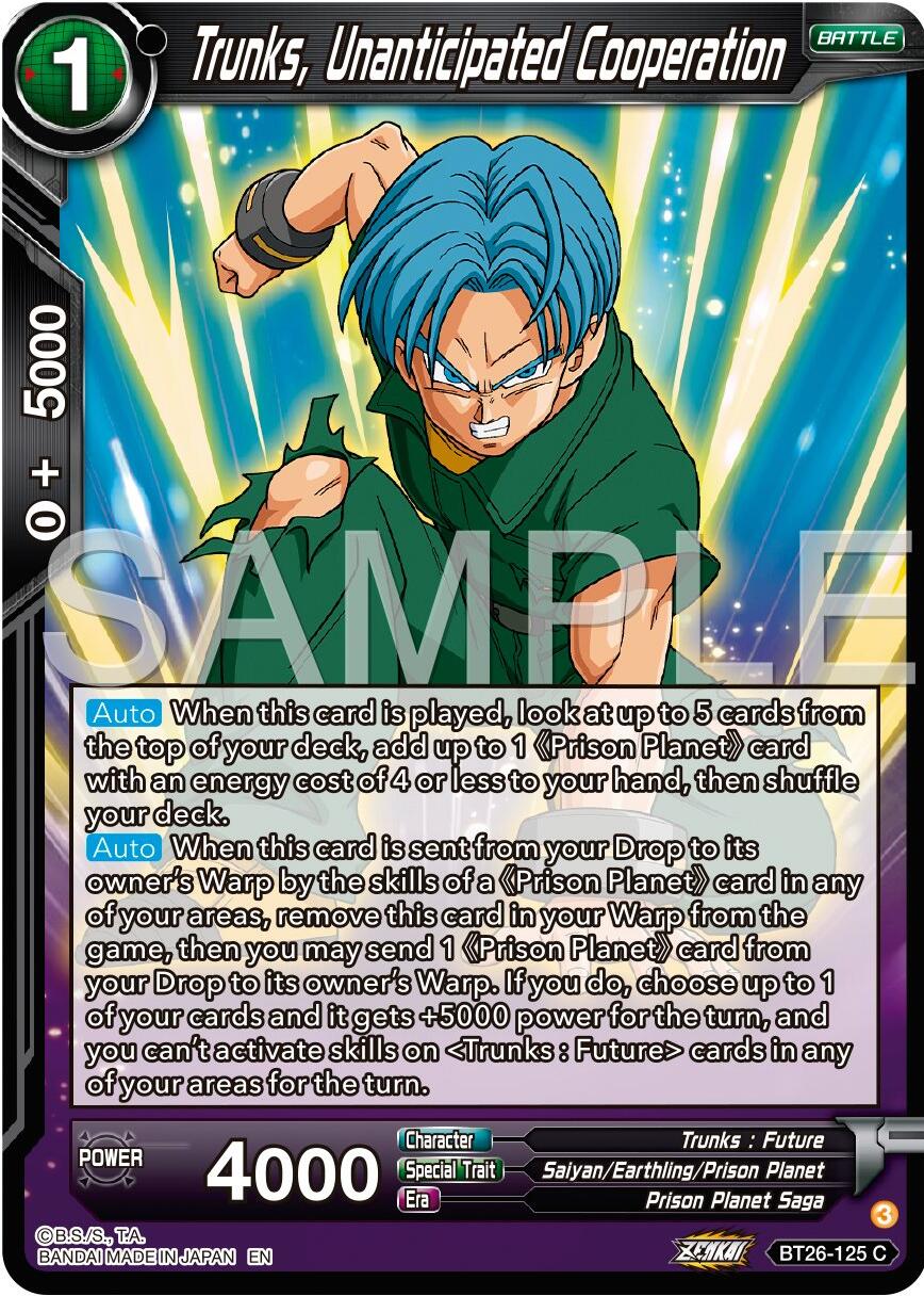 Trunks, Unanticipated Cooperation (BT26-125) [Ultimate Advent] | Fandemonia Ltd