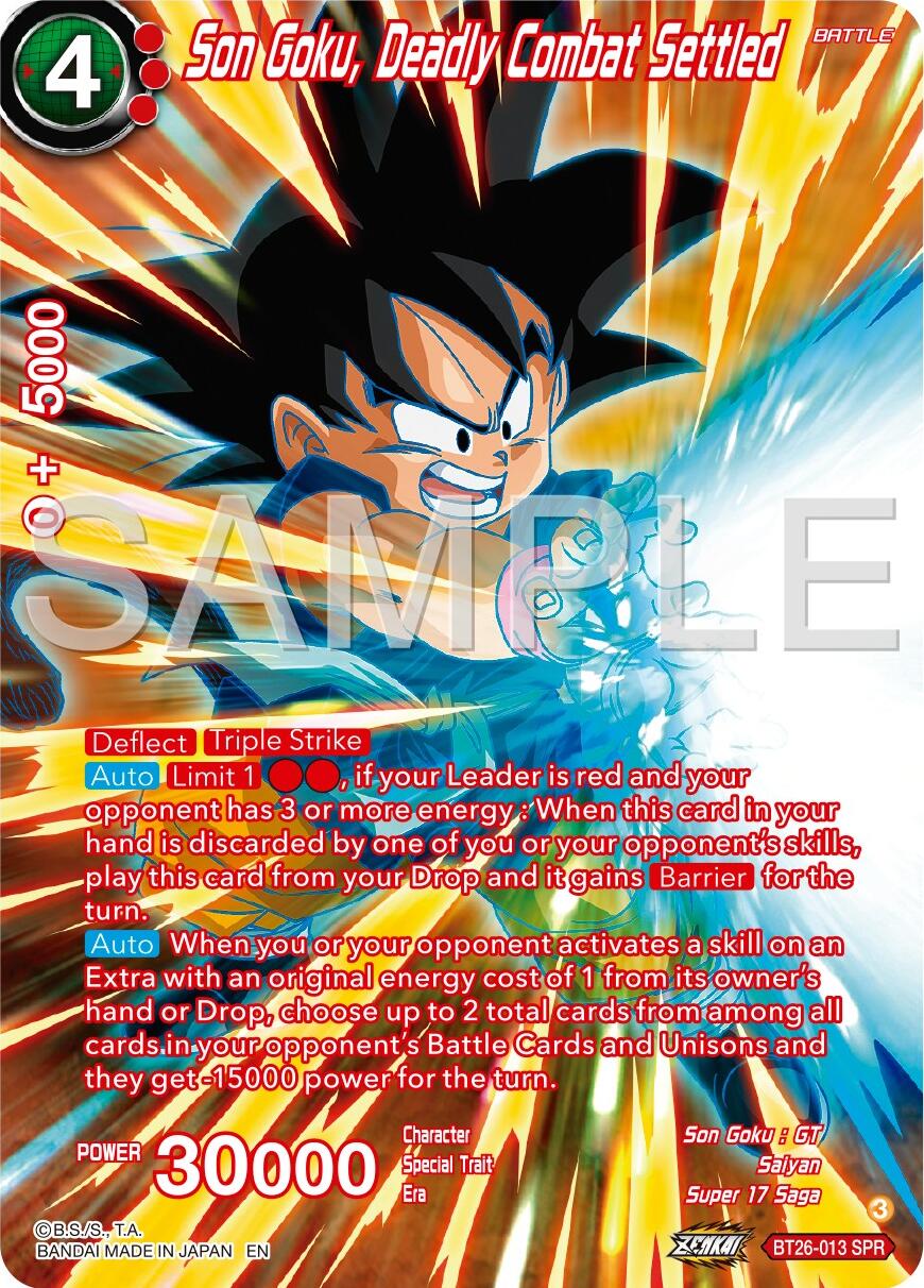 Son Goku, Deadly Combat Settled (SPR) (BT26-013) [Ultimate Advent] | Fandemonia Ltd