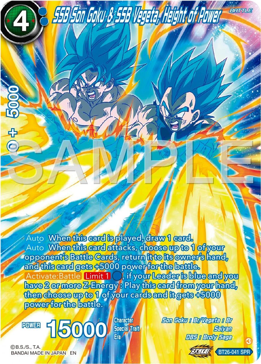 SSB Son Goku & SSB Vegeta, Height of Power (SPR) (BT26-041) [Ultimate Advent] | Fandemonia Ltd