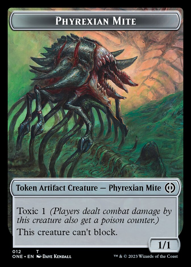 Rebel // Phyrexian Mite (012) Double-Sided Token [Phyrexia: All Will Be One Tokens] | Fandemonia Ltd