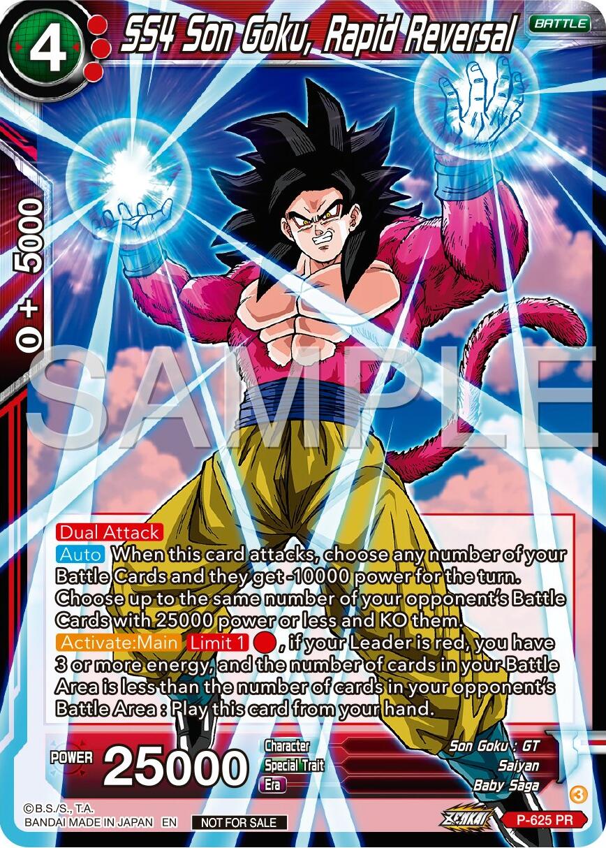 SS4 Son Goku, Rapid Reversal (Zenkai Series Tournament Pack Vol.9) (P-625) [Promotion Cards] | Fandemonia Ltd