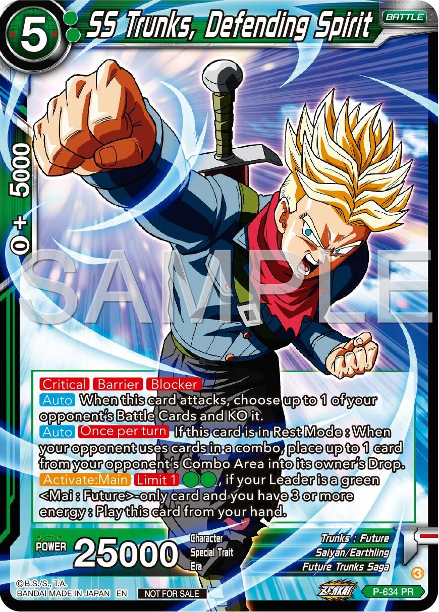 SS Trunks, Defending Spirit (Zenkai Series Tournament Pack Vol.9) (P-634) [Promotion Cards] | Fandemonia Ltd