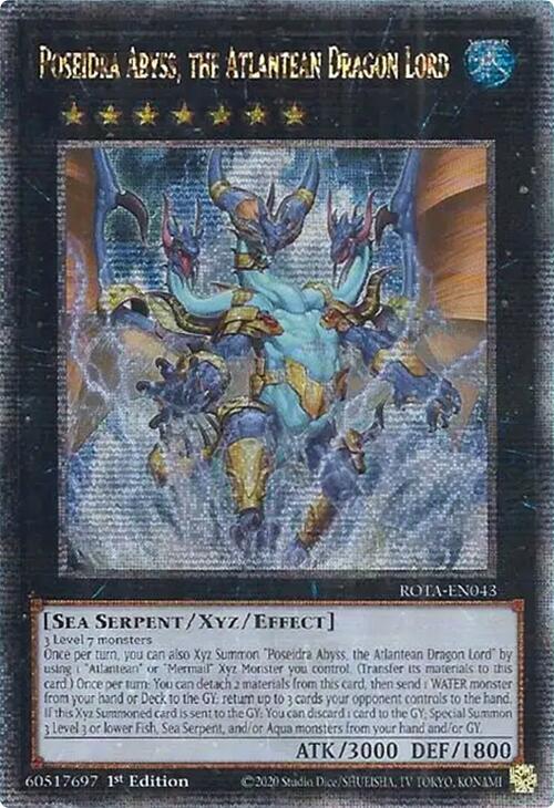 Poseidra Abyss, the Atlantean Dragon Lord (Quarter Century Secret Rare) [ROTA-EN043] Quarter Century Secret Rare | Fandemonia Ltd