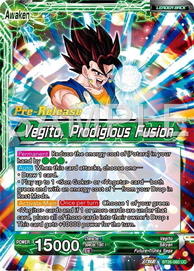 Son Goku & Vegeta // Vegito, Prodigious Fusion (BT26-060) [Ultimate Advent Prerelease Promos] | Fandemonia Ltd