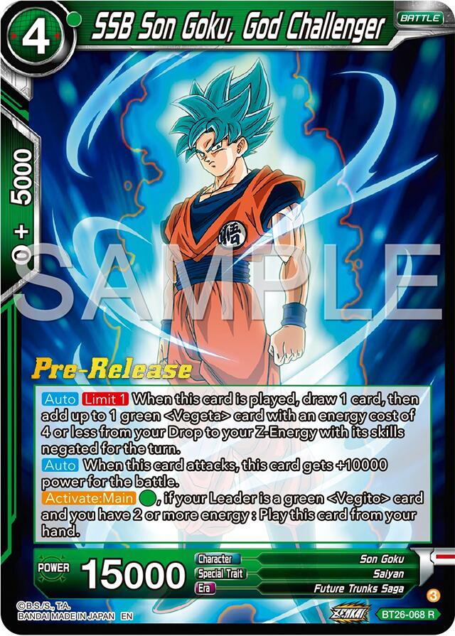 SSB Son Goku, God Challenger (BT26-068) [Ultimate Advent Prerelease Promos] | Fandemonia Ltd