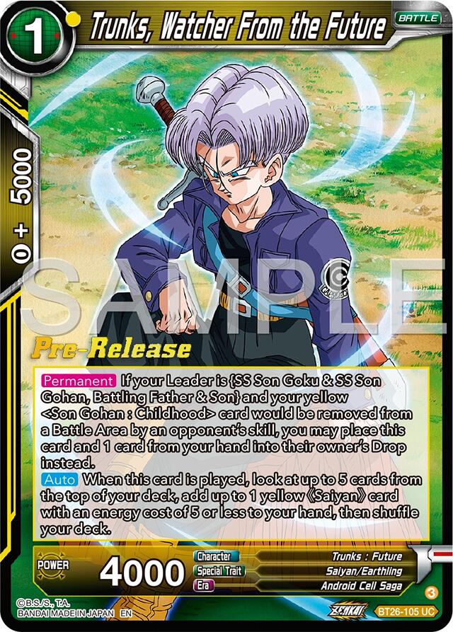 Trunks, Watcher From the Future (BT26-105) [Ultimate Advent Prerelease Promos] | Fandemonia Ltd