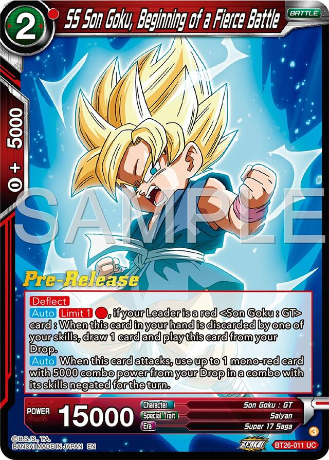 SS Son Goku, Beginning of a Fierce Battle (BT26-011) [Ultimate Advent Prerelease Promos] | Fandemonia Ltd