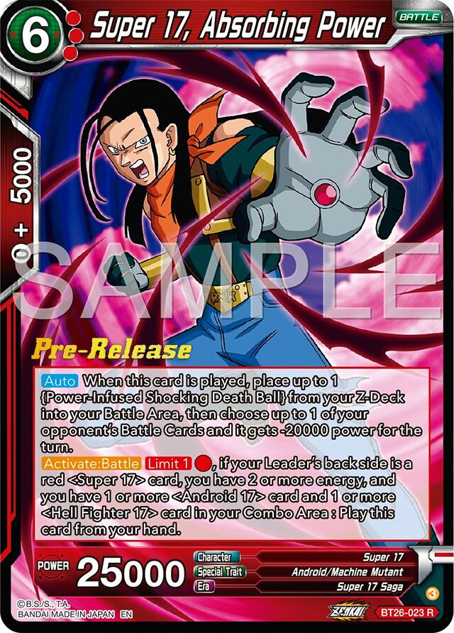 Super 17, Absorbing Power (BT26-023) [Ultimate Advent Prerelease Promos] | Fandemonia Ltd